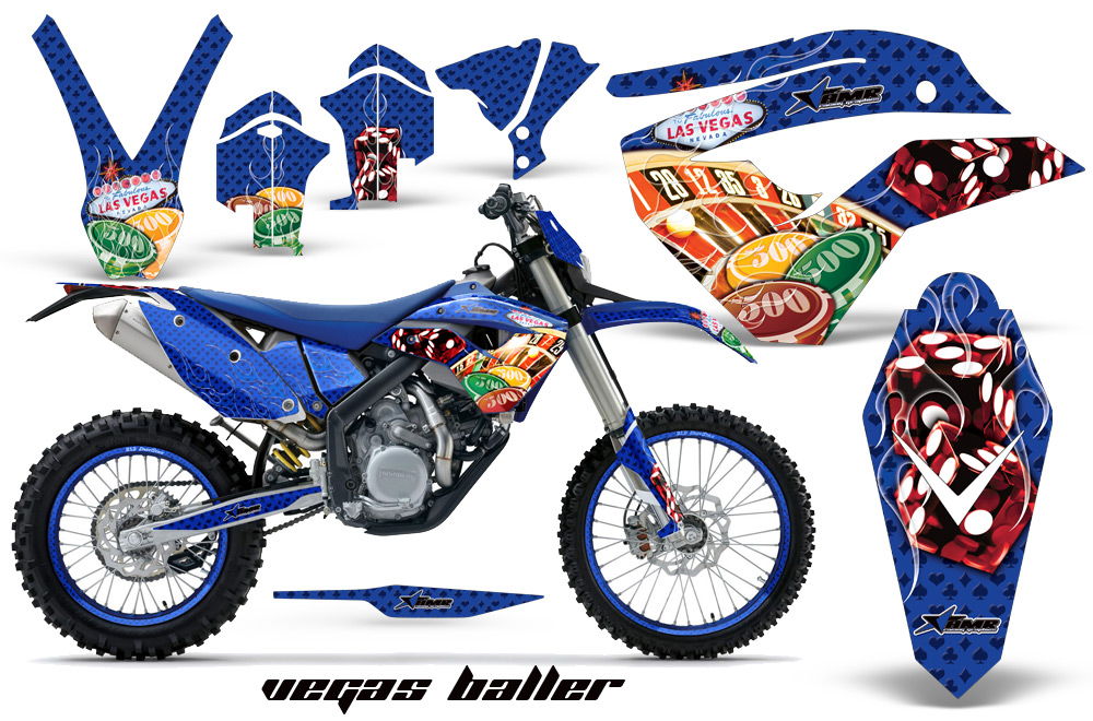 Husaberg FE570 Enduro 2010 Graphics Kit VegasBaller Blue NPs